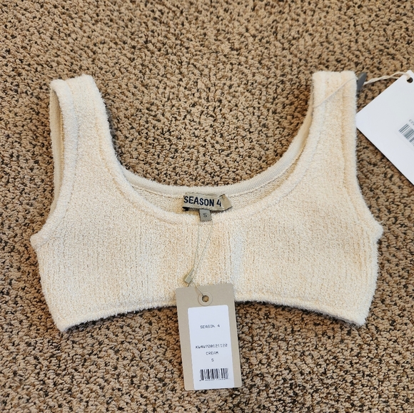 Yeezy Season 4 Ribbed Bra in Cream ASO Kim Kardashian - Picture 4 of 7